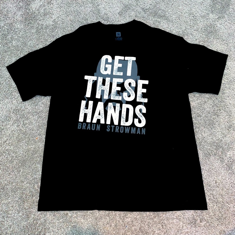 WWE WWF SHIRT TSHIRT TEE BRAUN STROWMAN WRESTLING XL GET THESE HANDS